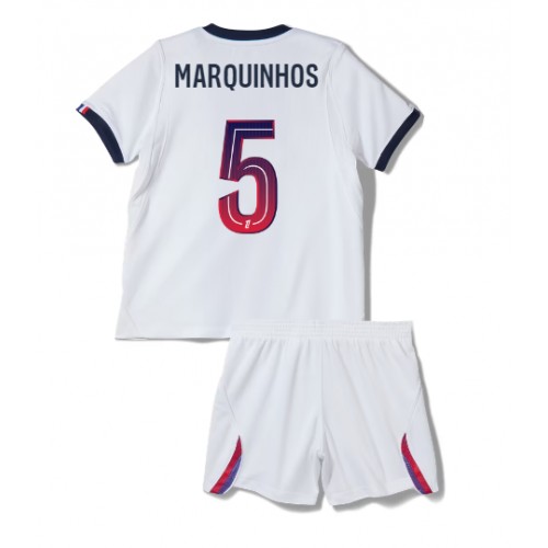 Fotbalové Dres Paris Saint-Germain Marquinhos #5 Dětské Venkovní 2026-27 Krátký Rukáv (+ trenýrky)